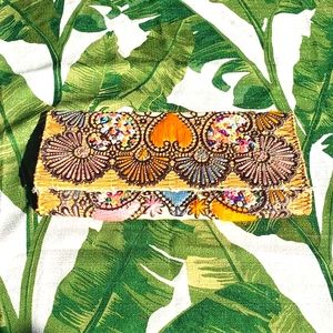 Incredible Bohemian Beaded Embroidered Sequin Basketweave Rattan Clutch